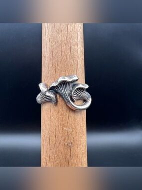Sterling Silver Chanterelle Mushroom Ring